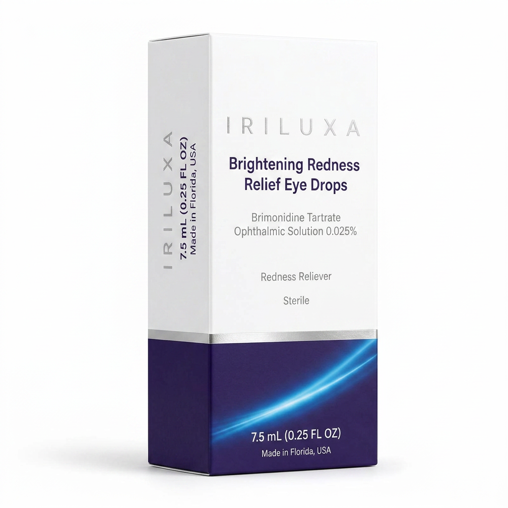 Angled view of the IRILUXA carton